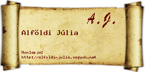 Alföldi Júlia névjegykártya