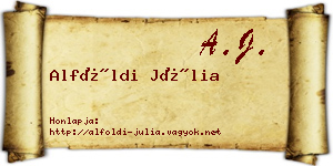 Alföldi Júlia névjegykártya