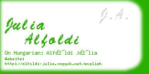 julia alfoldi business card